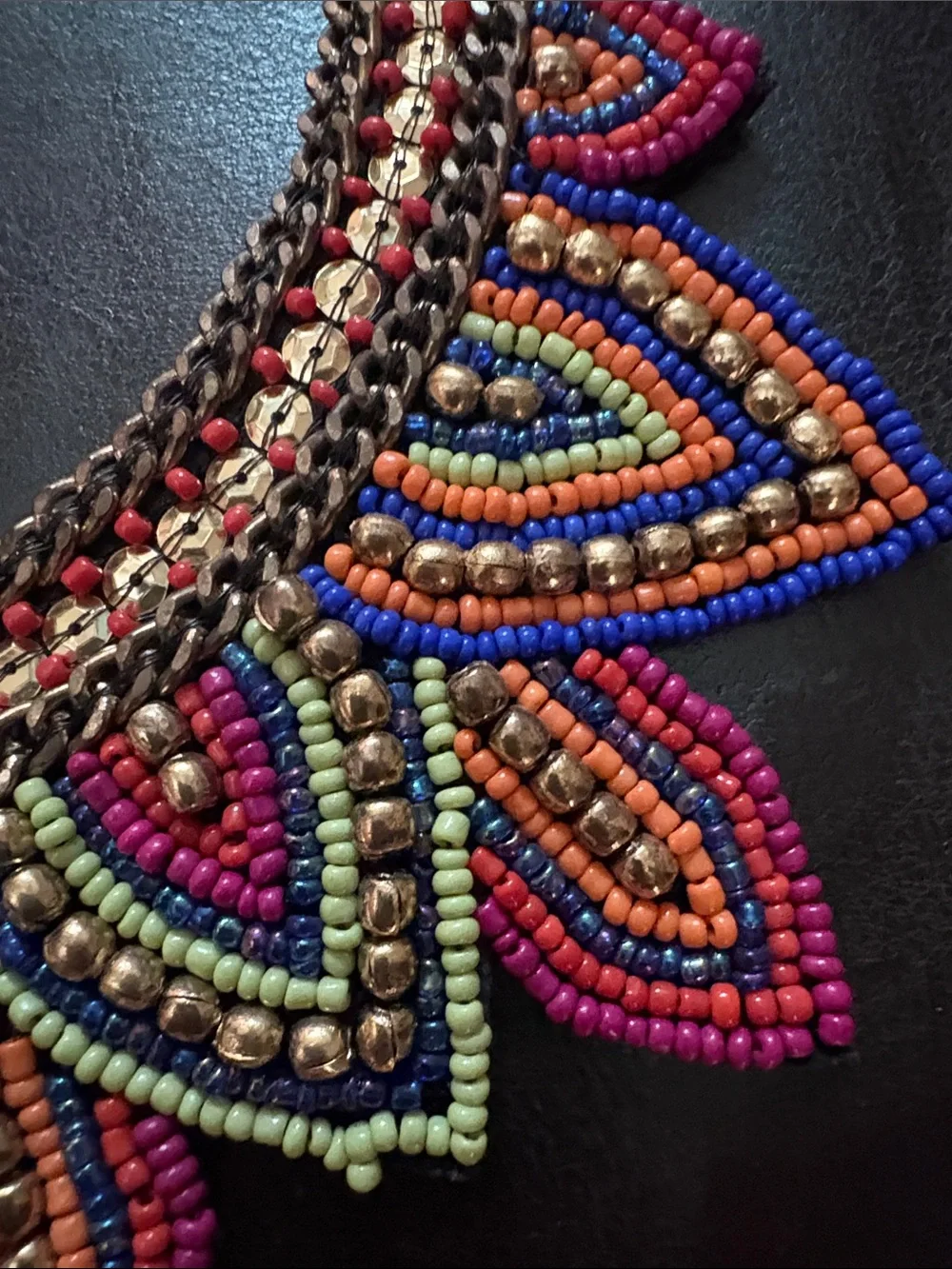 Boho Multicolor Beaded Statement Necklace